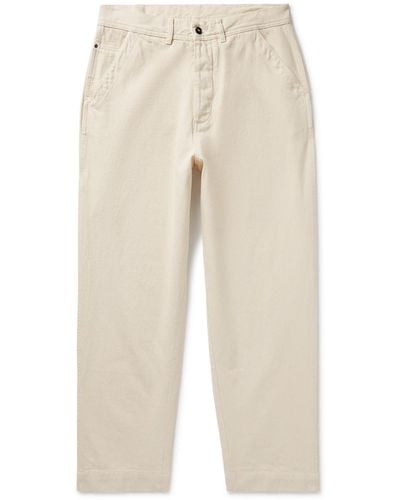 Officine Generale Preston Straight-leg Cotton-twill Pants - Natural