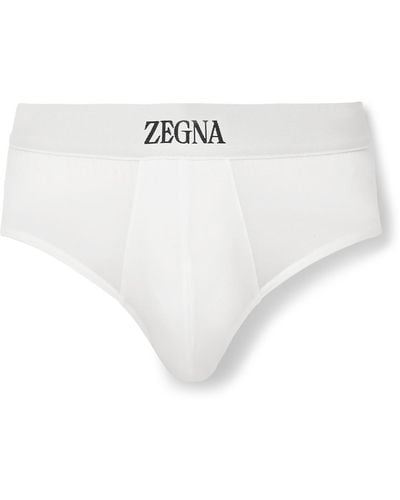 Zegna Stretch-cotton Briefs - White