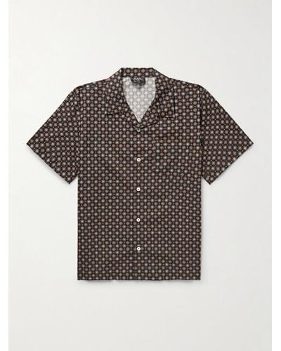 A.P.C. Loyd Hemd aus Baumwolle mit Print und wandelbarem Kragen - Schwarz