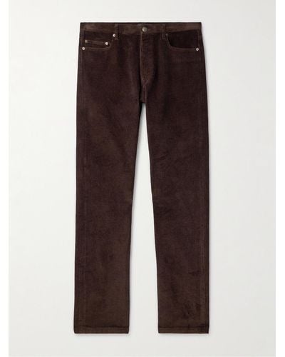 A.P.C. Jean Straight-leg Cotton And Linen-blend Corduroy Pants - Brown
