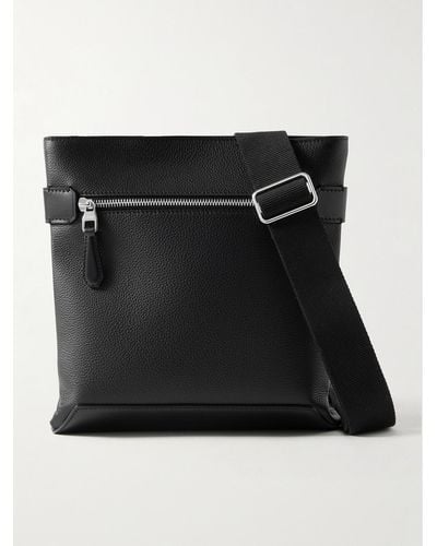 Dunhill 1893 Harness Full-grain Leather Messenger Bag - Black