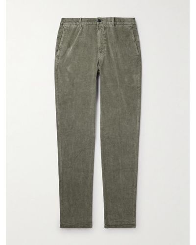 Incotex Straight-leg Cotton-blend Corduory Trousers - Green