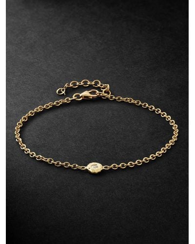 Octavia Elizabeth Nesting Gem Gold Diamond Bracelet - Black