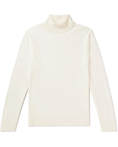 Gabriela Hearst Jermaine Slim-fit Merino Wool Rollneck Sweater - White