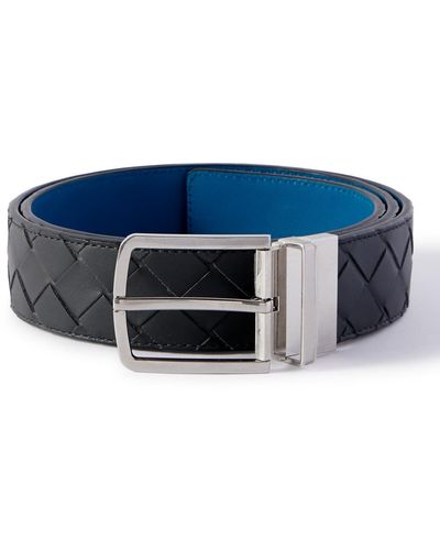 Bottega Veneta 3.5cm Reversible Intrecciato Leather Belt - Blue