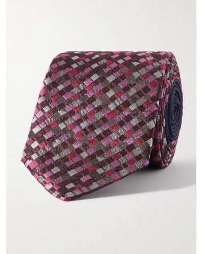 Missoni 7cm Silk-jacquard Tie - Purple