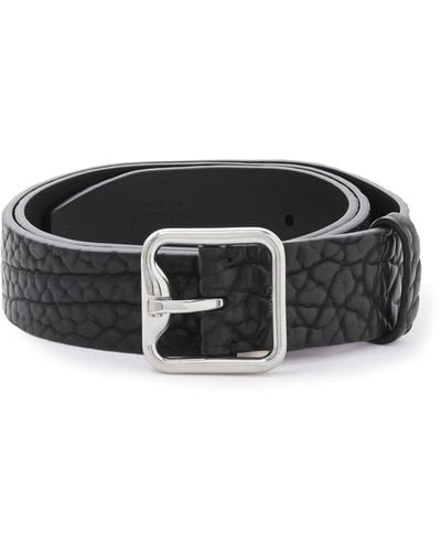 Burberry 3.5cm Textured-leather Belt - Black