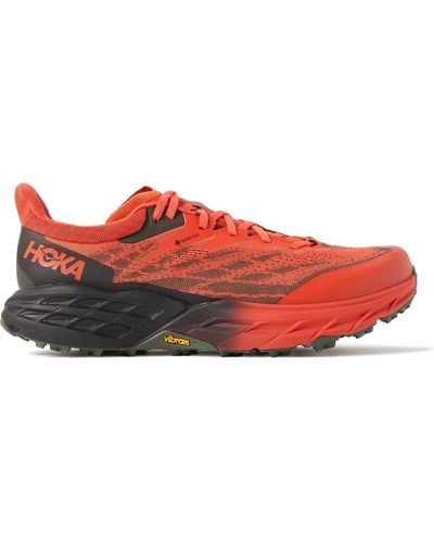 Hoka One One Speedgoat 5 Rubber-trimmed Gore-tex® Mesh Running Sneakers - Red