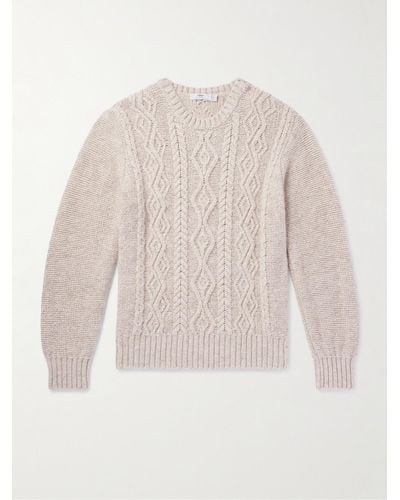 Inis Meáin Aran Cable-knit Cashmere Jumper - White