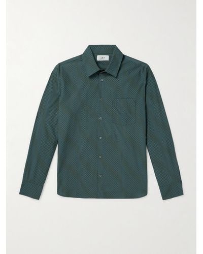 MR P. Polka-dot Organic Cotton Shirt - Green