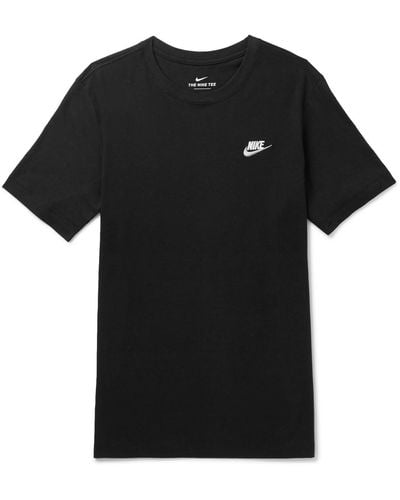 Nike Sportswear Club Logo-embroidered Cotton-jersey T-shirt - Black