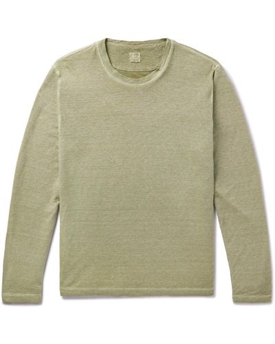 120% Lino Stretch-linen And Cotton-blend Sweatshirt - Green