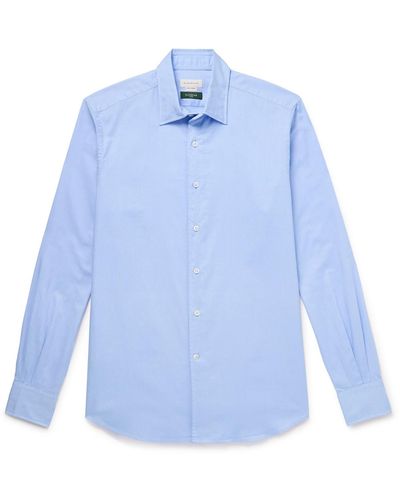 Incotex Glanshirt Cotton Oxford Shirt - Blue