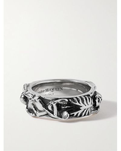 Alexander McQueen Silver-tone Ring - Grey