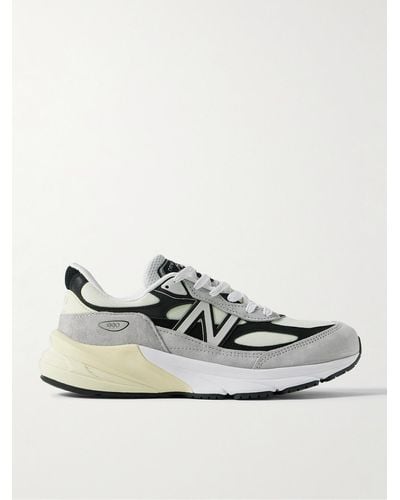 New Balance 990v6 Leather-trimmed Suede And Mesh Trainers - Metallic
