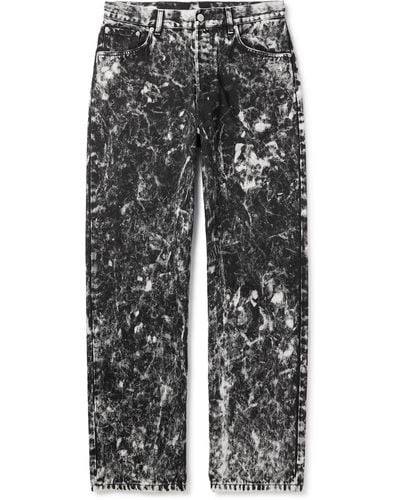 Dries Van Noten Straight-leg Bleached Jeans - Gray