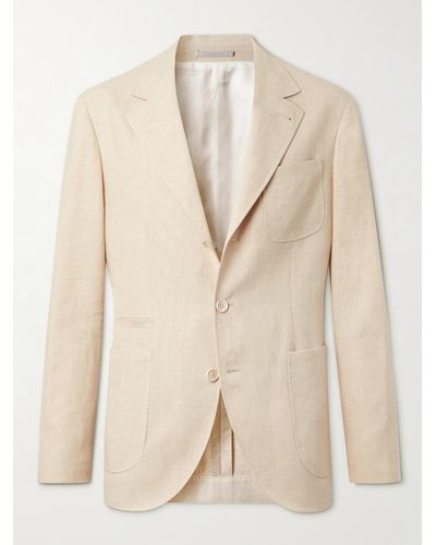 Brunello Cucinelli Linen And Wool-blend Suit Jacket - Natural