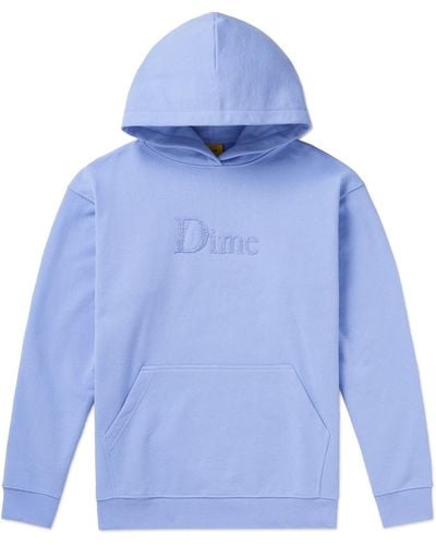 Dime Logo-appliquéd Cotton-jersey Hoodie - Blue