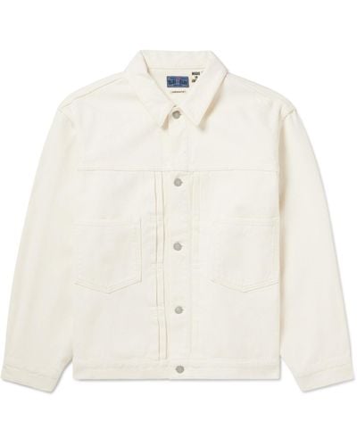 Blue Blue Japan Sashiko Cotton Trucker Jacket - White