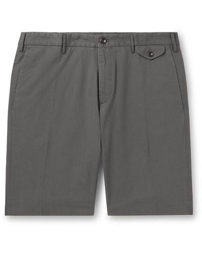 Incotex Slim-fit Stretch-cotton Poplin Bermuda Shorts - Gray