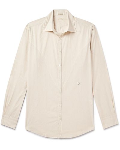 Massimo Alba Genova Striped Cotton-poplin Shirt - White
