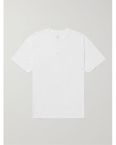 Nike T-shirt in jersey di cotone con logo ricamato - Bianco