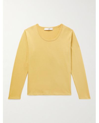 Séfr Uneven Cotton-jersey T-shirt - Yellow