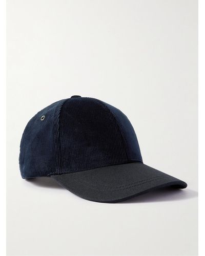 Paul Smith Cotton-blend Corduroy And Cotton-twill Baseball Cap - Blue