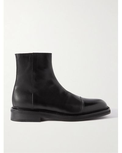 Séfr Pagoda Leather Boots - Black