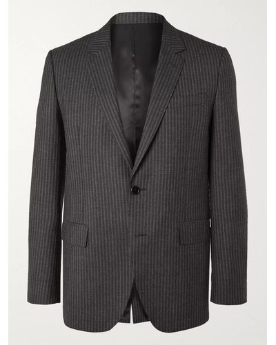 Celine Striped Wool Suit Jacket - Black