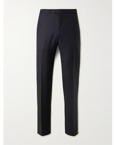 Thom Sweeney Straight-leg Wool And Mohair-blend Twill Suit Trousers - Blue