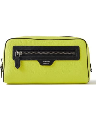 Tom Ford Full-grain Leather Wash Bag - Yellow