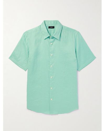 Theory Irving Linen Shirt - Green
