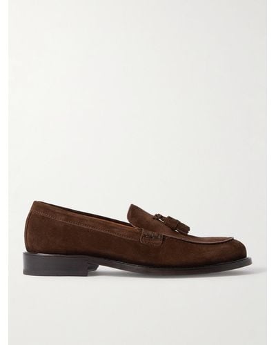 MR P. Tasselled Regenerated Suede By Evolo® Loafers - Brown