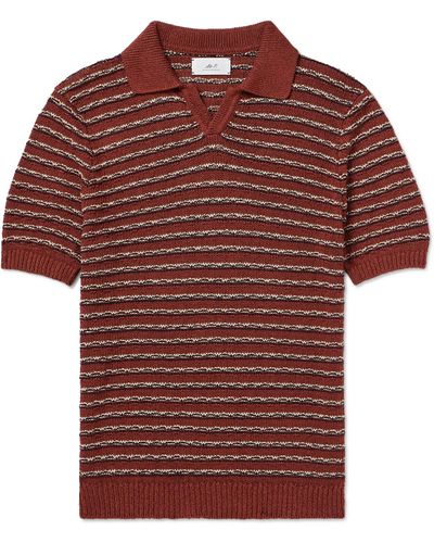 MR P. Textured Linen And Cotton-blend Polo Shirt