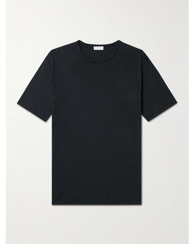 Sunspel T-shirt in jersey di cotone Sea Island - Nero