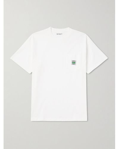 Carhartt Logo-appliquéd Organic Cotton-jersey T-shirt - White
