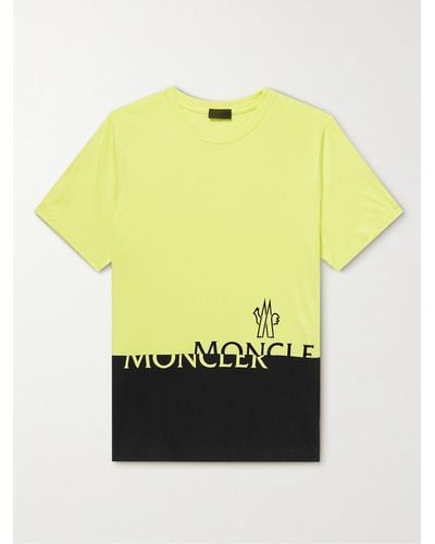 Moncler Logo-Print Colour-Block Cotton-Jersey T-Shirt - Giallo