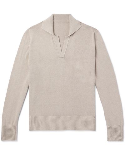 STÒFFA Cotton-mouliné Sweater - White