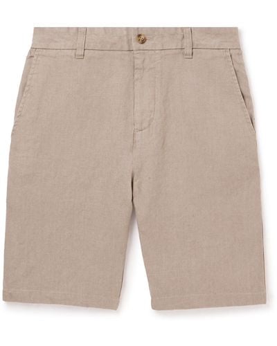 NN07 Crown 1196 Straight-leg Linen Shorts - Natural