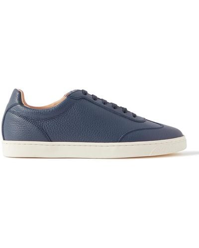 Brunello Cucinelli Full-grain Leather Sneakers - Blue