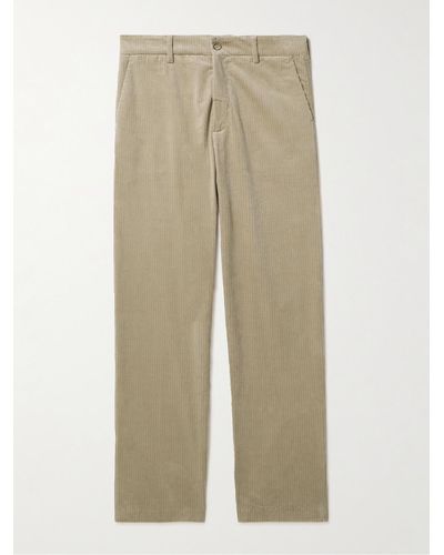 NN07 Paw 1077 Straight-leg Organic Cotton-blend Corduroy Pants - Natural