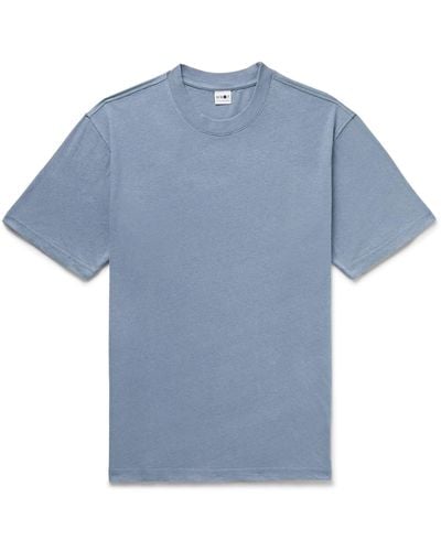 NN07 Adam 3266 Slub Linen And Cotton-blend Jersey T-shirt - Blue