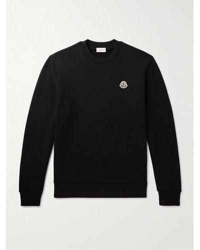 Moncler Logo-appliquéd Cotton-jersey Sweatshirt - Black
