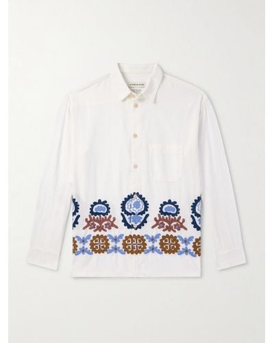 A Kind Of Guise Gusto Embroidered Cotton Shirt - White