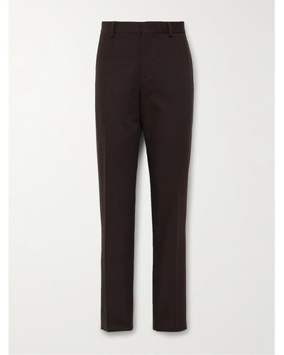Loro Piana Merse Straight-leg Cotton Oxford Trousers - Black