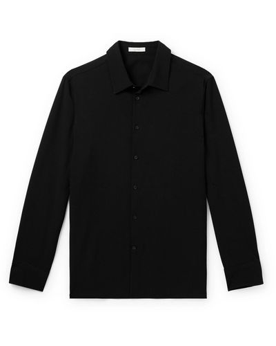 The Row Beto Wool-gabardine Shirt - Black