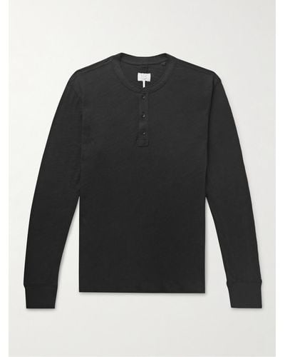 Rag & Bone Cotton-jersey Henley T-shirt - Black