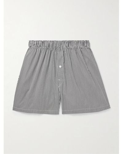 Maison Margiela Straight-leg Striped Cotton-blend Poplin Shorts - Grey