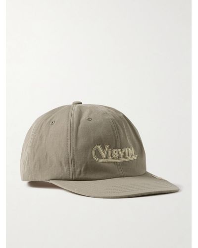 Visvim Excelsior Ii Leather-trimmed Logo-embroidered Wool And Linen-blend Twill Baseball Cap - Natural